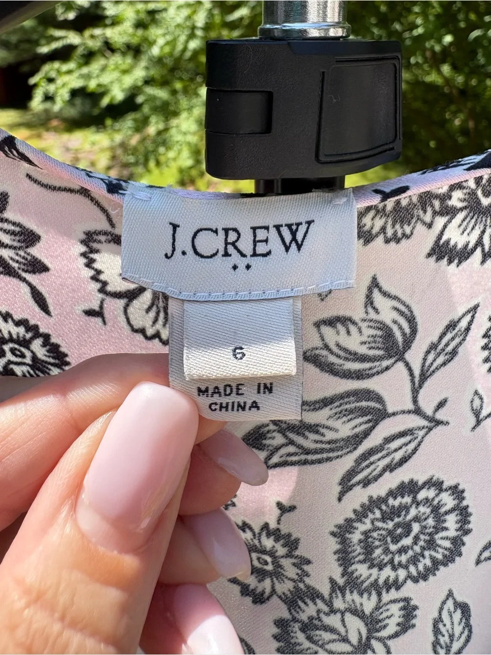 J. Crew Pink and Black Floral Wrap Dress